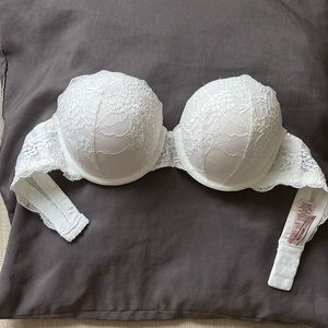 La Senza, Hello Sugar, 32C, White Lace, strapless, Bridal